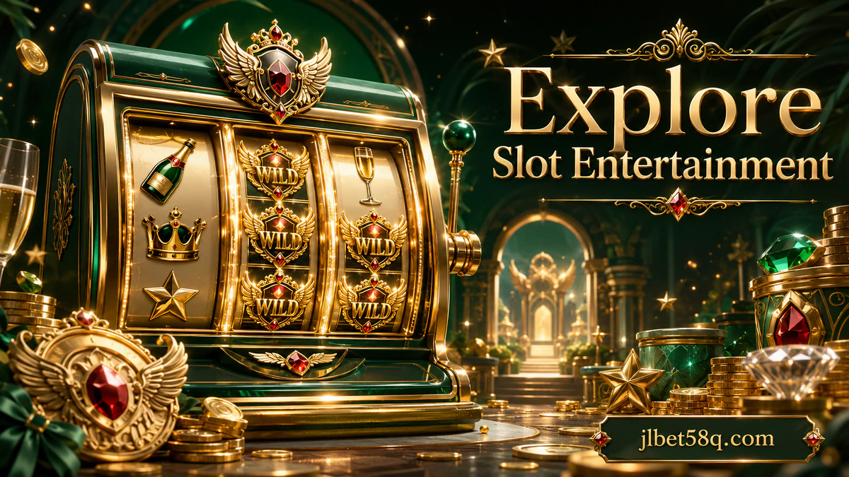 JLBET slot games screen with illuminated reels and visible symbols moving through the frame